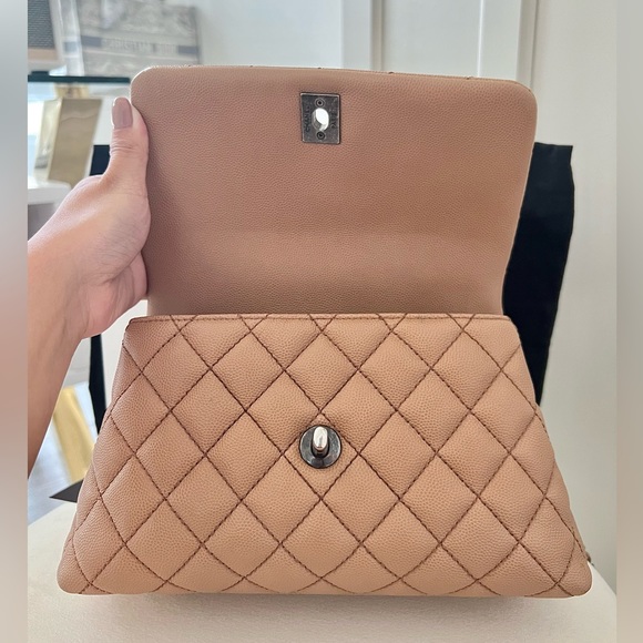 Chanel Coco Handle Small Caviar in Caramel with Rustic Hardware - Picture 8 of 16